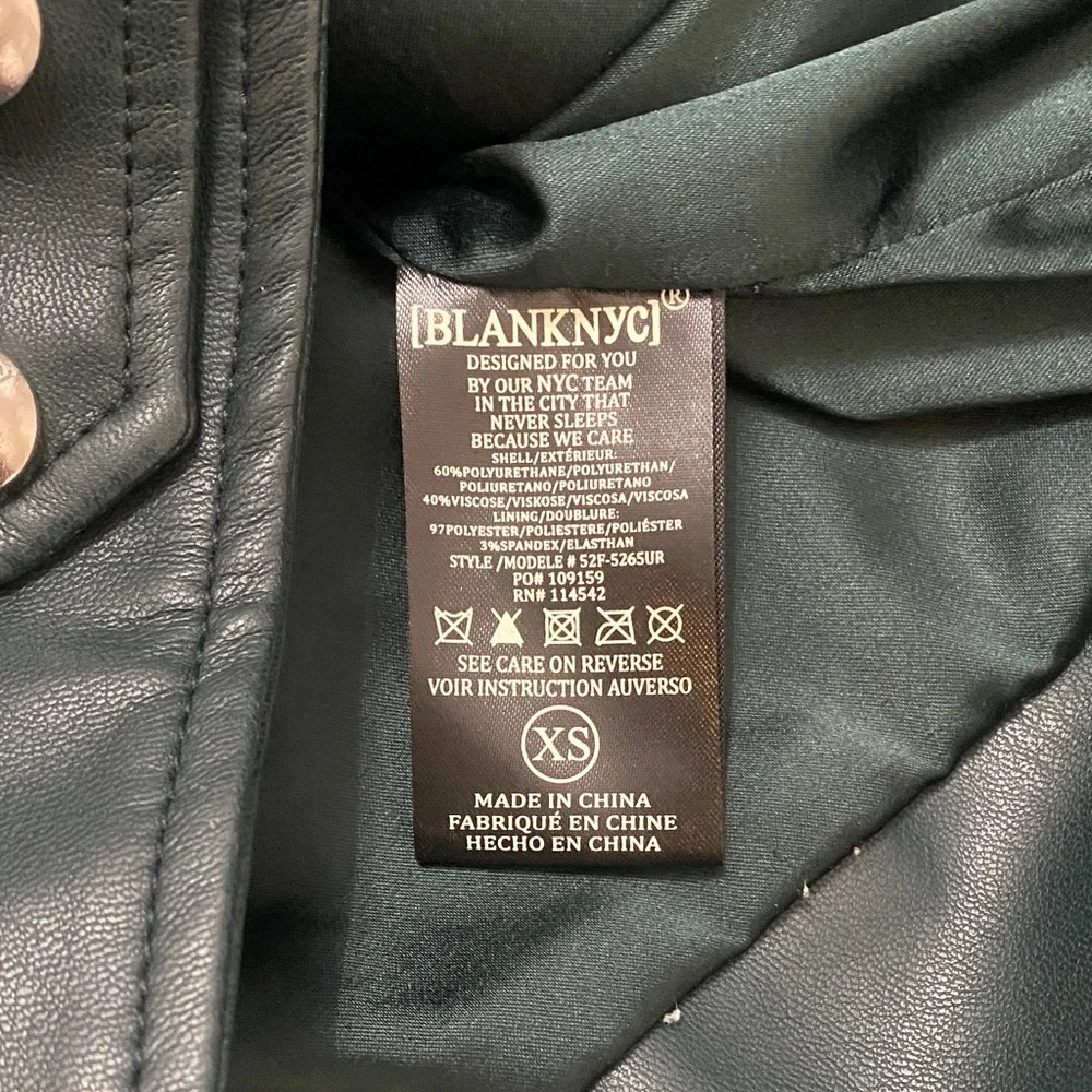 Blank NYC Green Moto Faux Leather Jacket - Picture 7 of 9
